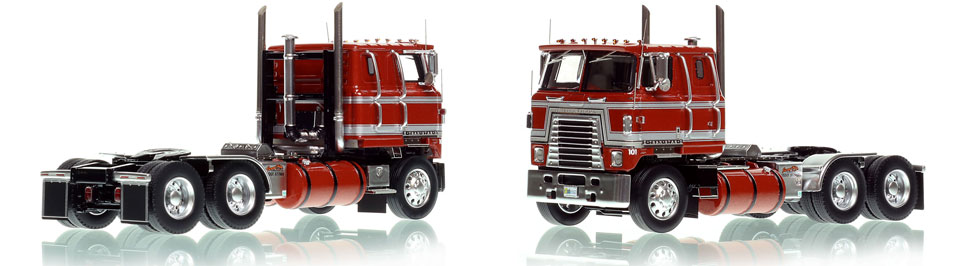 Jerry Hite's 1975 International 4070B Transtar II 1:50 scale model is hand-crafted and intricately detailed.