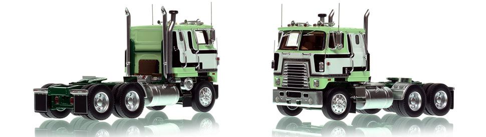 International 4070B Transtar II 1:50 scale model in pale green over green is hand-crafted and intricately detailed.