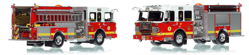 Philadelphia Fire Department Engine 20 scale model is hand-crafted and intricately detailed.