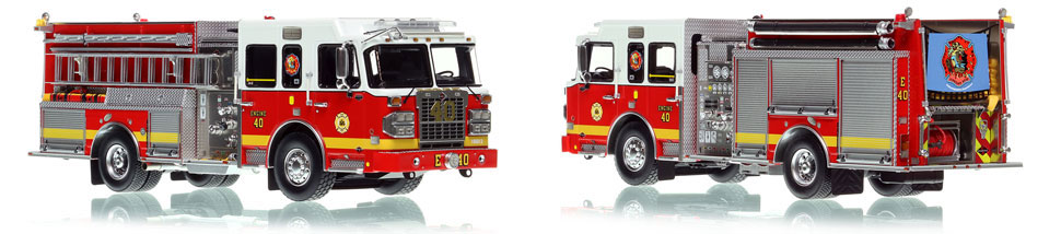 Philadelphia Fire Department Engine 40 scale model is hand-crafted and intricately detailed.
