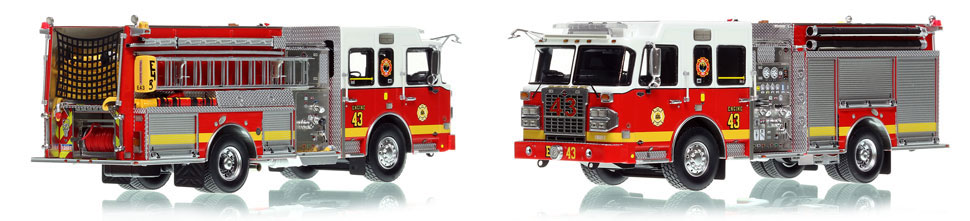 Philadelphia Fire Department Engine 43 scale model is hand-crafted and intricately detailed.