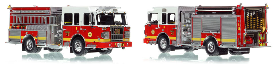 Philadelphia Fire Department Engine 45 scale model is hand-crafted and intricately detailed.