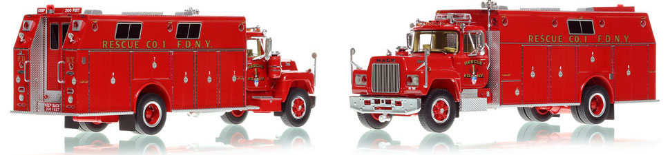 FDNY's 1979 Mack R/Pierce Rescue 1 is now available as a museum grade replica