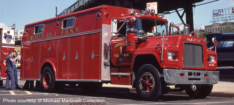 FDNY 1979 Mack R Rescue 1 courtesy of the Michael Martinelli Collection
