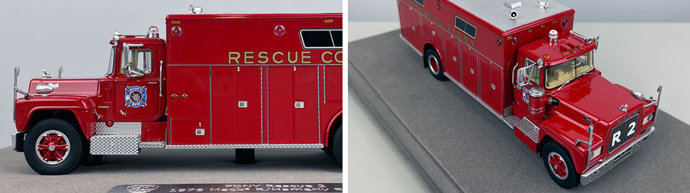 Closeup pictures 5-6 of the FDNY's 1976 Mack R/Hamerly Rescue 2 scale model