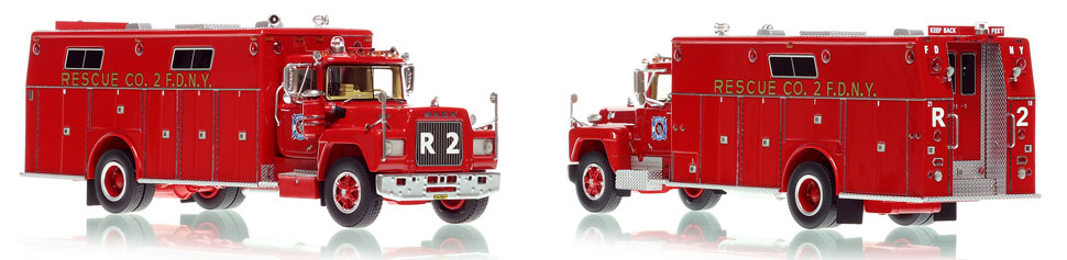 FDNY's 1976 Mack R/Hamerly Rescue 2 is now available as a museum grade replica