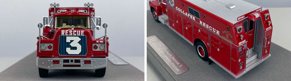 Closeup pictures 1-2 of the FDNY's 1979 Mack R/Pierce Collapse Rescue 3 scale model