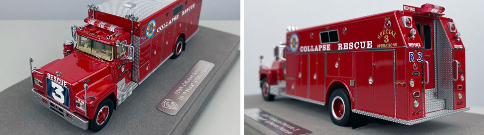 Closeup pictures 7-8 of the FDNY's 1979 Mack R/Pierce Collapse Rescue 3 scale model
