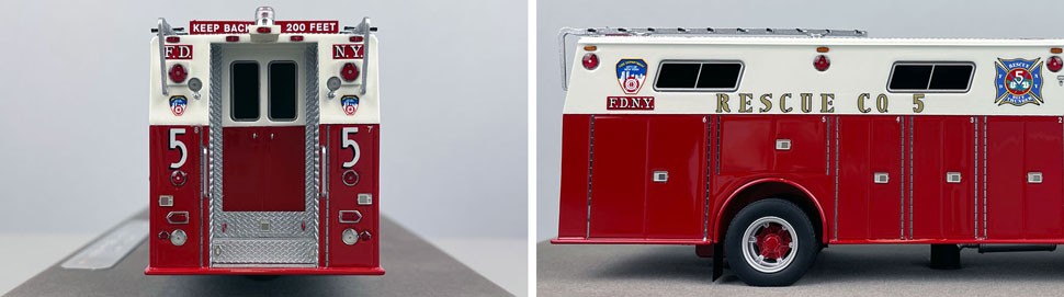 Closeup pictures 9-10 of the FDNY's 1976 Mack R/Hamerly Rescue 5 scale model