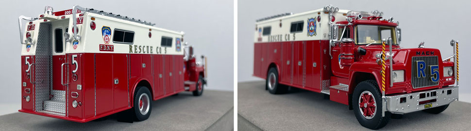 Closeup pictures 11-12 of the FDNY's 1976 Mack R/Hamerly Rescue 5 scale model