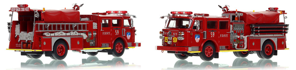 FDNY's American LaFrance 1983 Engine 59 scale model is hand-crafted and intricately detailed.