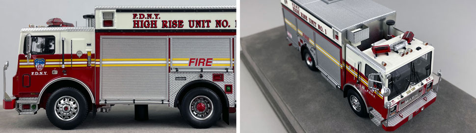 Closeup pictures 5-6 of the FDNY Mack MR/Saulsbury High Rise Unit 1 scale model