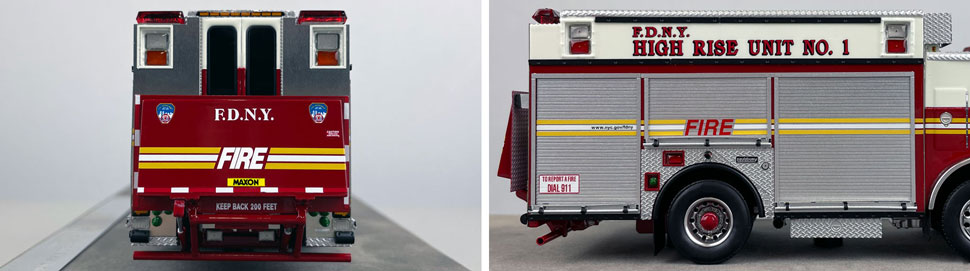 Closeup pictures 9-10 of the FDNY Mack MR/Saulsbury High Rise Unit 1 scale model