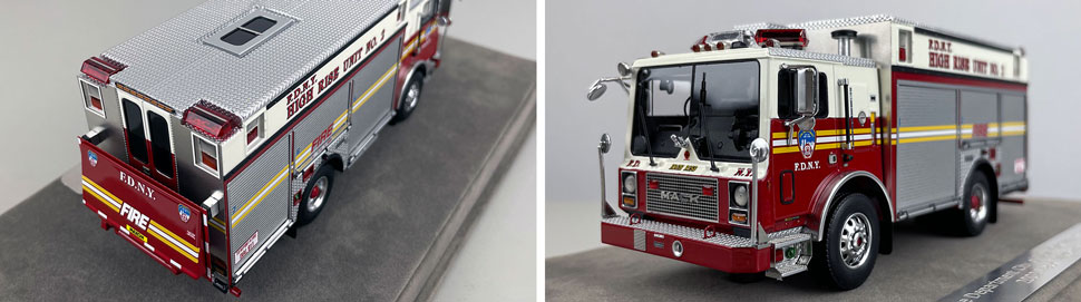 Closeup pictures 3-4 of the FDNY Mack MR/Saulsbury High Rise Unit 2 scale model