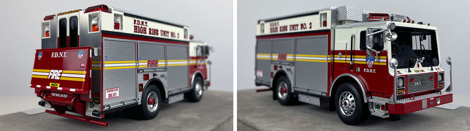 Closeup pictures 11-12 of the FDNY Mack MR/Saulsbury High Rise Unit 2 scale model
