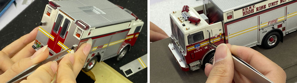 FDNY 2002 Mack MR/Saulsbury High Rise Unit Scale Model Assembly Pictures 7-8