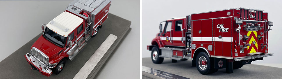Closeup pictures 7-8 of the CAL FIRE BME Model 34 Type 3 with aluminum rims scale model
