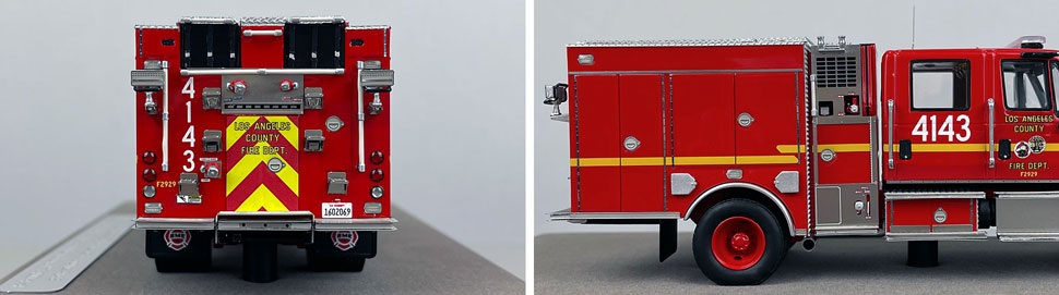 Closeup pictures 9-10 of the L.A. County Engine 4143 BME Model 34 Type 3 scale model