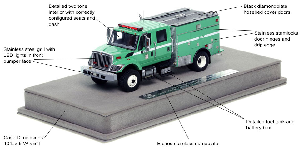 Features and Specs of the US Forestry Service Wildland BME Model 34 Type 3 scale model