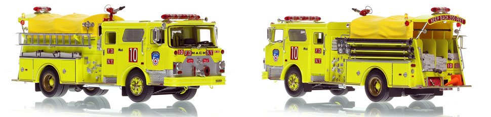FDNY's 1981 Mack CF Engine 10 scale model is hand-crafted and intricately detailed.