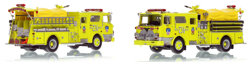 FDNY's 1981 Mack CF Engine 236 scale model is hand-crafted and intricately detailed.