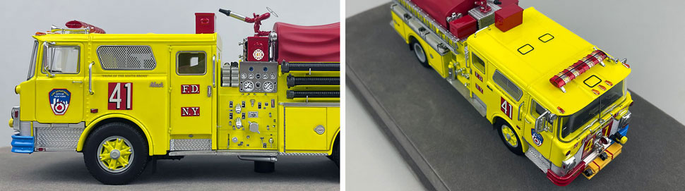 Closeup pictures 5-6 of FDNY's 1981 Mack CF Engine 41 scale model