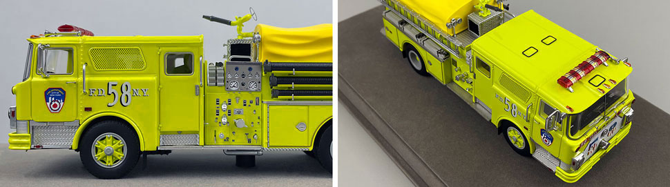 Closeup pictures 5-6 of FDNY's 1981 Mack CF Engine 58 scale model