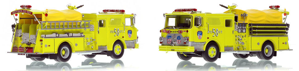 FDNY's 1981 Mack CF Engine 58 scale model is hand-crafted and intricately detailed.