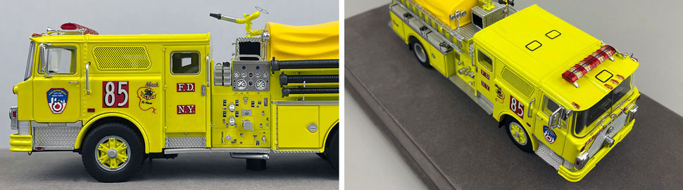Closeup pictures 5-6 of FDNY's 1981 Mack CF Engine 85 scale model