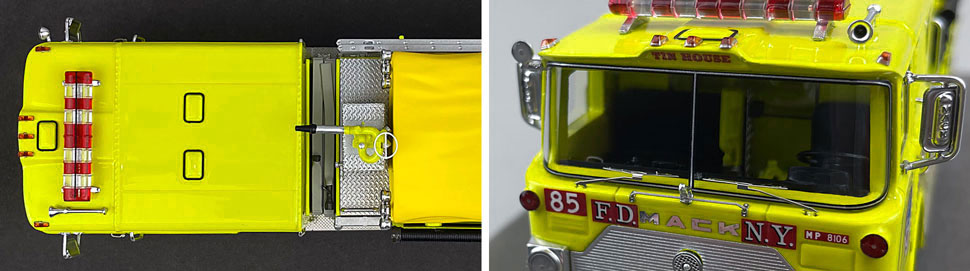 Closeup pictures 13-14 of FDNY's 1981 Mack CF Engine 85 scale model
