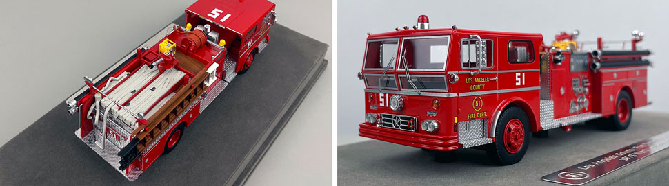 Closeup pictures 3-4 of the Los Angeles County 1973 Ward LaFrance Engine 51 scale model