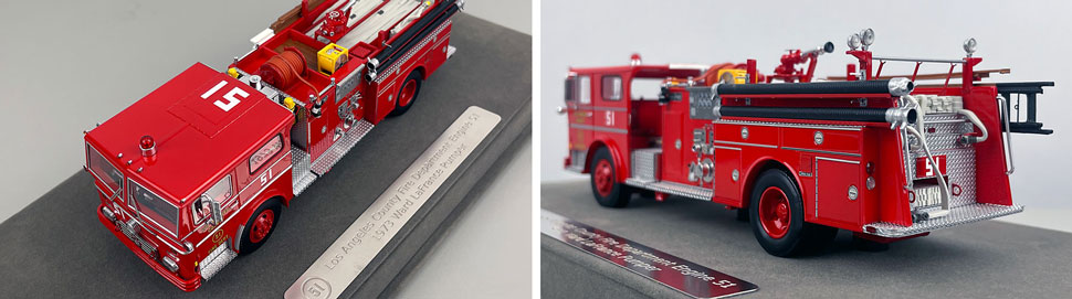 Closeup pictures 7-8 of the Los Angeles County 1973 Ward LaFrance Engine 51 scale model