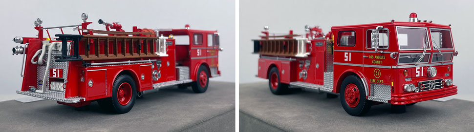 Closeup pictures 11-12 of the Los Angeles County 1973 Ward LaFrance Engine 51 scale model