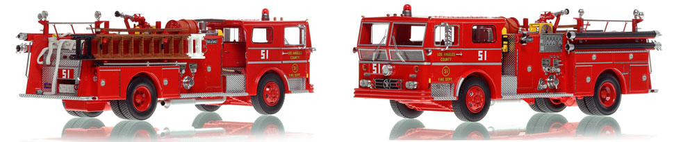 L.A. County Engine 51 scale model is hand-crafted and intricately detailed.