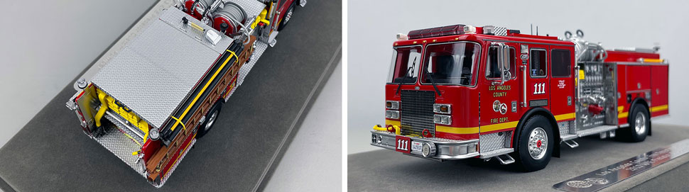 Closeup pictures 3-4 of the Los Angeles County KME Predator Engine 111 scale model