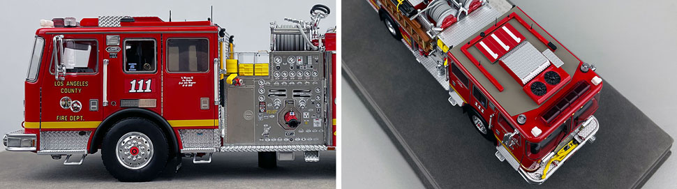 Closeup pictures 5-6 of the Los Angeles County KME Predator Engine 111 scale model