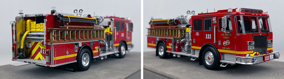 Closeup pictures 11-12 of the Los Angeles County KME Predator Engine 111 scale model
