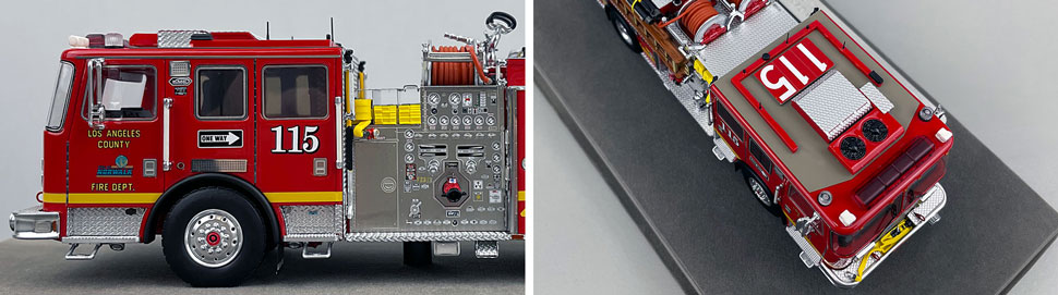 Closeup pictures 5-6 of the Los Angeles County KME Predator Engine 115 scale model