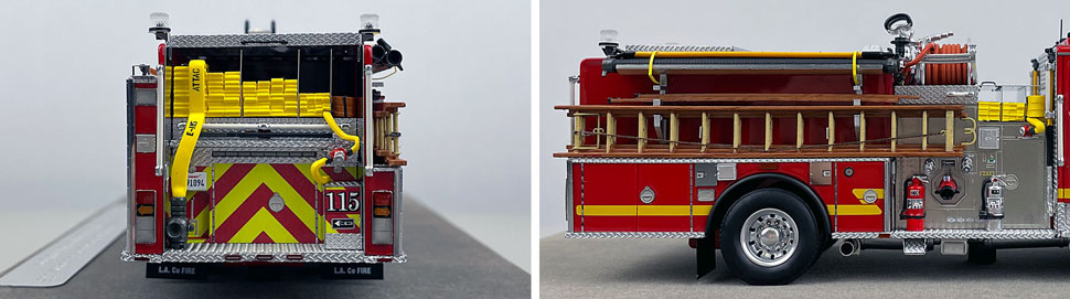 Closeup pictures 9-10 of the Los Angeles County KME Predator Engine 115 scale model