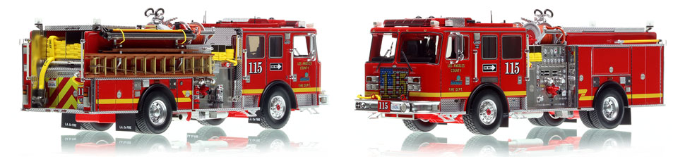 L.A. County KME Predator Engine 115 scale model is hand-crafted and intricately detailed.