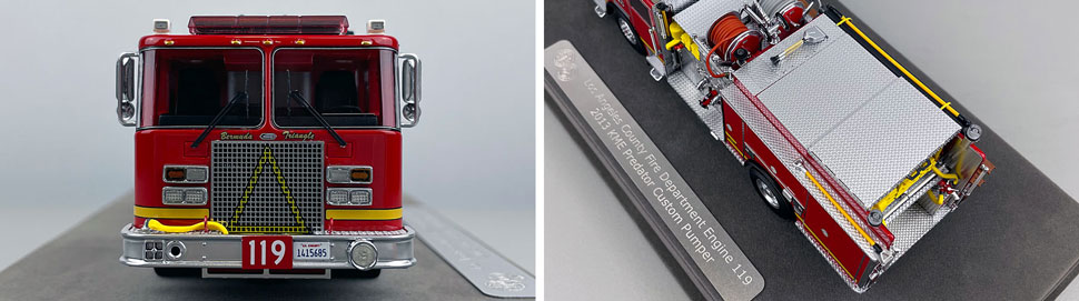 Closeup pictures 1-2 of the Los Angeles County KME Predator Engine 119 scale model