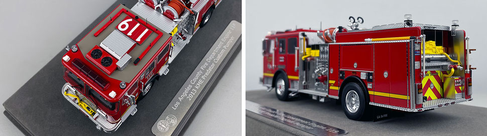 Closeup pictures 7-8 of the Los Angeles County KME Predator Engine 119 scale model