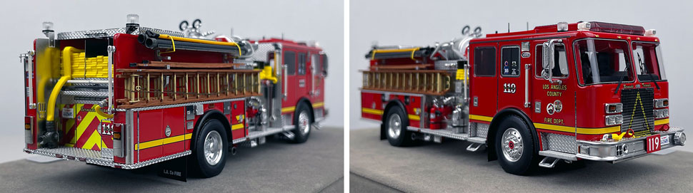 Closeup pictures 11-12 of the Los Angeles County KME Predator Engine 119 scale model