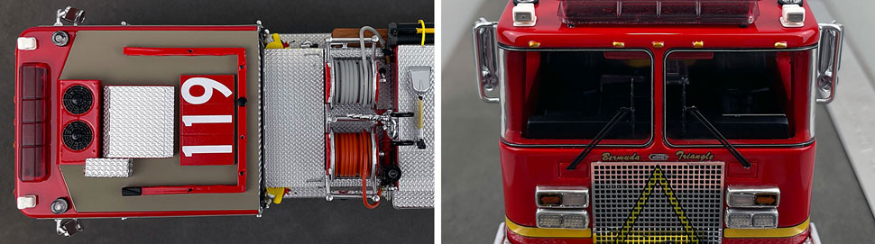 Closeup pictures 13-14 of the Los Angeles County KME Predator Engine 119 scale model