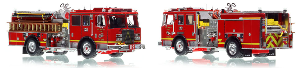L.A. County KME Predator Engine 119 scale model is hand-crafted and intricately detailed.
