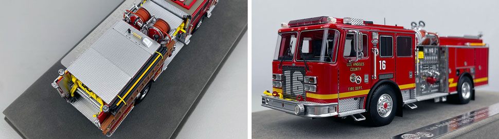 Closeup pictures 3-4 of the Los Angeles County KME Predator Engine 16 scale model
