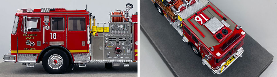 Closeup pictures 5-6 of the Los Angeles County KME Predator Engine 16 scale model