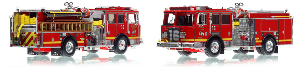 L.A. County KME Predator Engine 16 scale model is hand-crafted and intricately detailed.