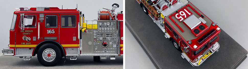 Closeup pictures 5-6 of the Los Angeles County KME Predator Engine 165 scale model