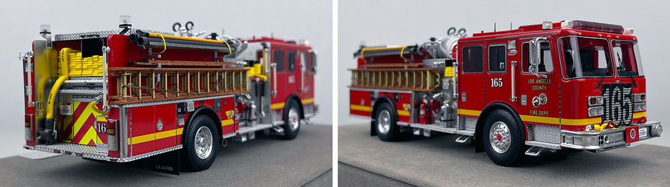 Closeup pictures 11-12 of the Los Angeles County KME Predator Engine 165 scale model